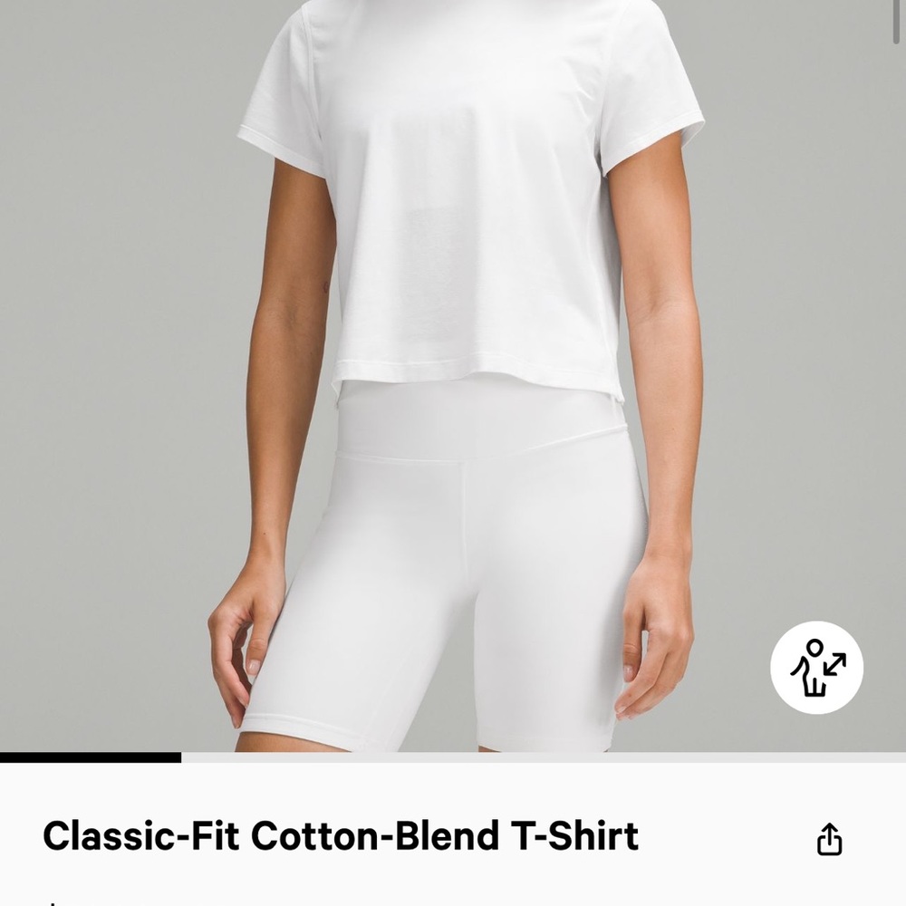 Lululemon white classic fit cotton blend t-shirt